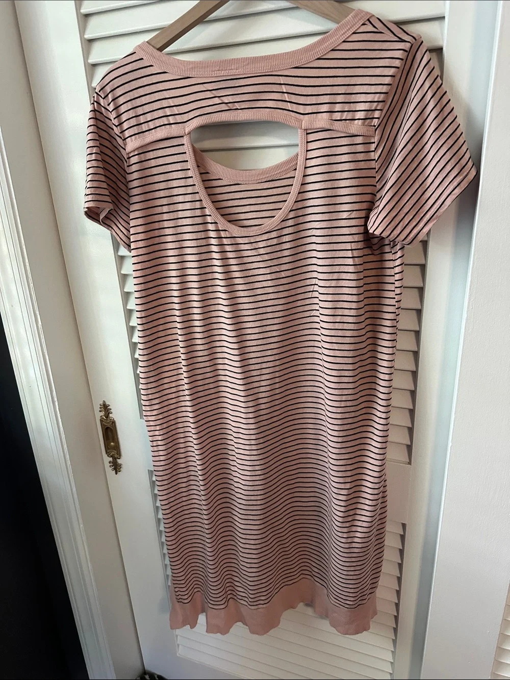 Easy summer striped tee shirt dress!